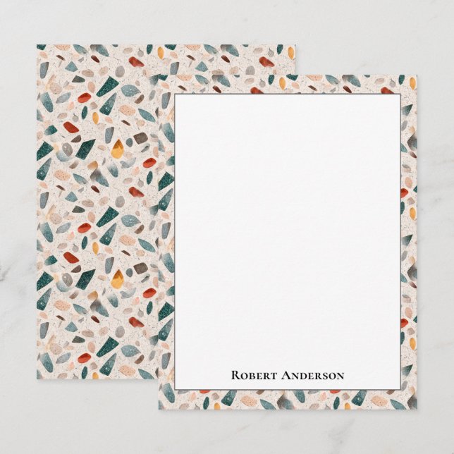Colourful Glass Chips Terrazzo Pattern Frame Card (Front/Back)