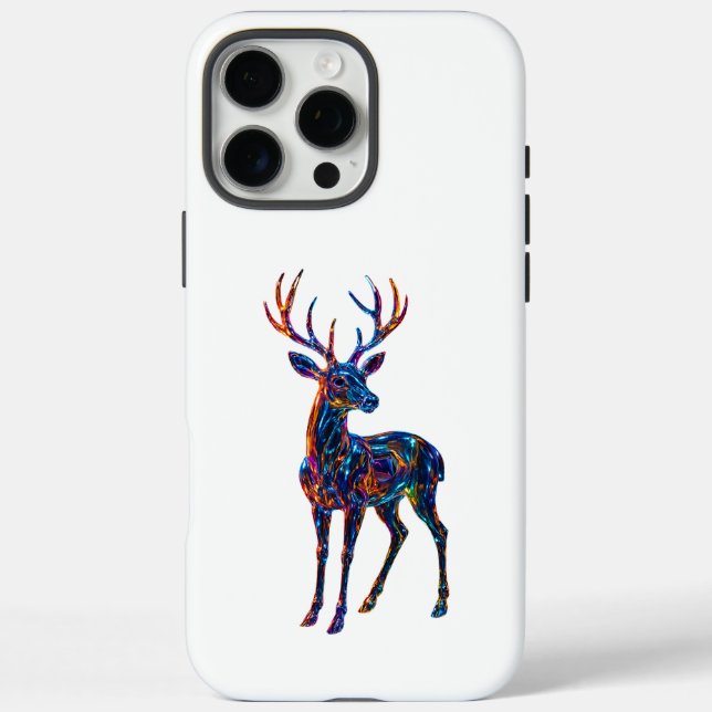 Colourful Glass Deer Art – Unique Modern Wildlife  Case-Mate iPhone Case (Back)