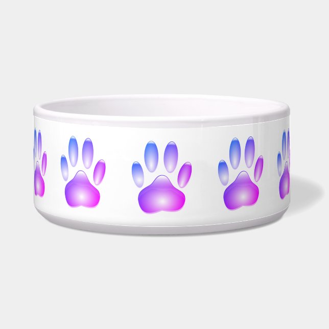 Colourful Glass Dog Paw Print (Front)