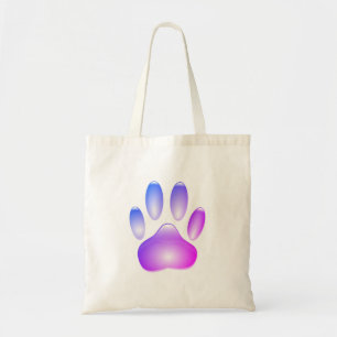 Colourful Glass Dog Paw Print Tote Bag