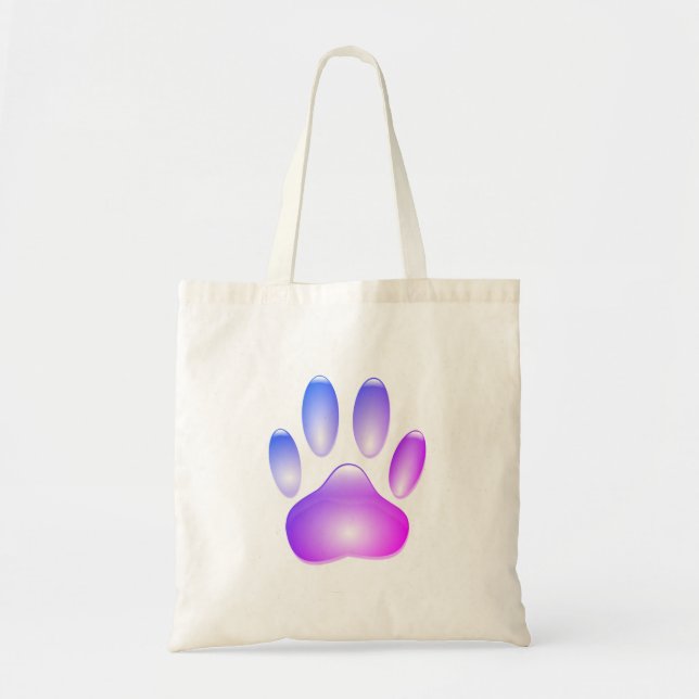 Colourful Glass Dog Paw Print Tote Bag (Front)