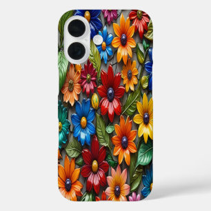 Colourful Glass Flowers #3 - iPhone 16 Cases