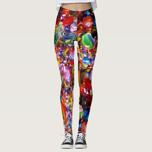 Colourful Glass Marbles Crazy Yoga Pants XS to XL (Front)