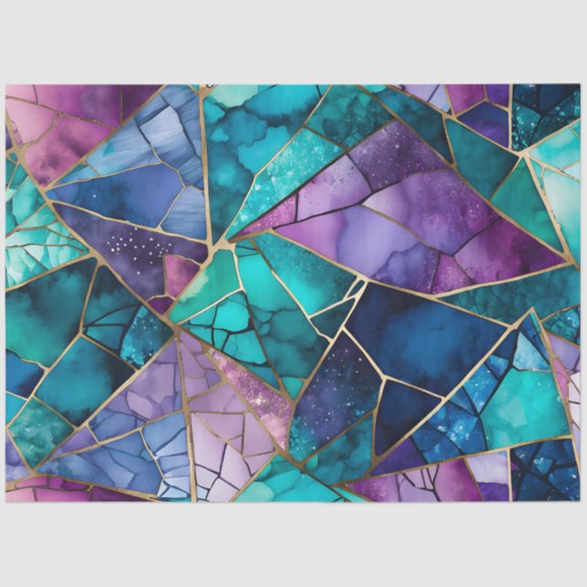 Colourful Glass Mosaic Art Tissue Paper (Front)