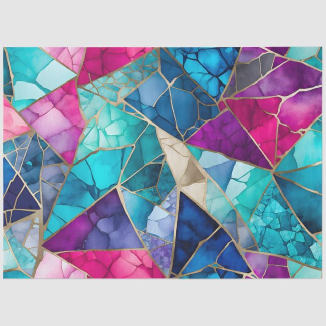 Colourful Glass Mosaic Art Tissue Paper (Front)