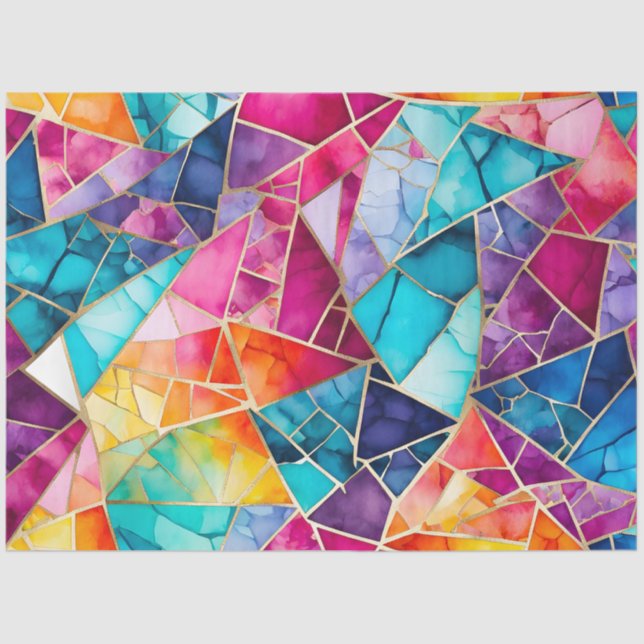 Colourful Glass Mosaic Art Tissue Paper (Front)