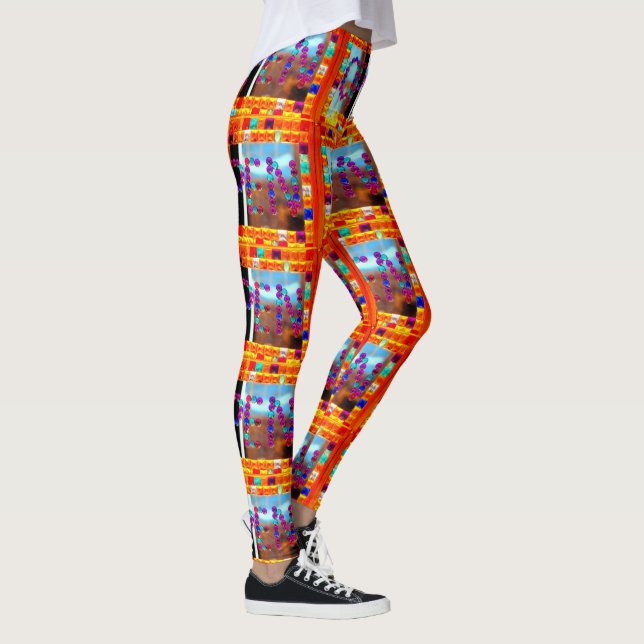 colourful glass mosaic open sign leggings (Right)