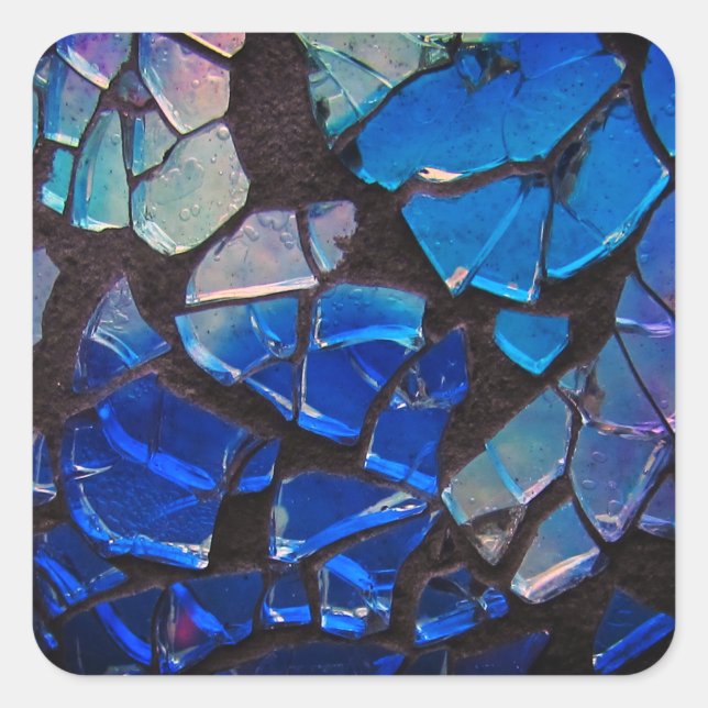 Colourful Glass Mosaic | Square Sticker (Front)
