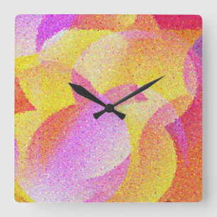 Colourful Glass Square Wall Clock