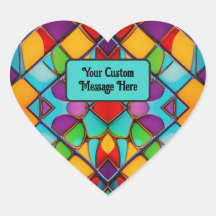 Colourful Glass Window: add message of love / fait