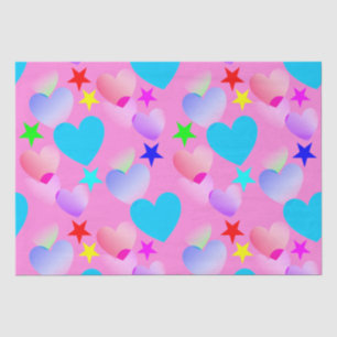 Colourful Gliding Hearts 'n Stars Gift Tissue Pape Paper