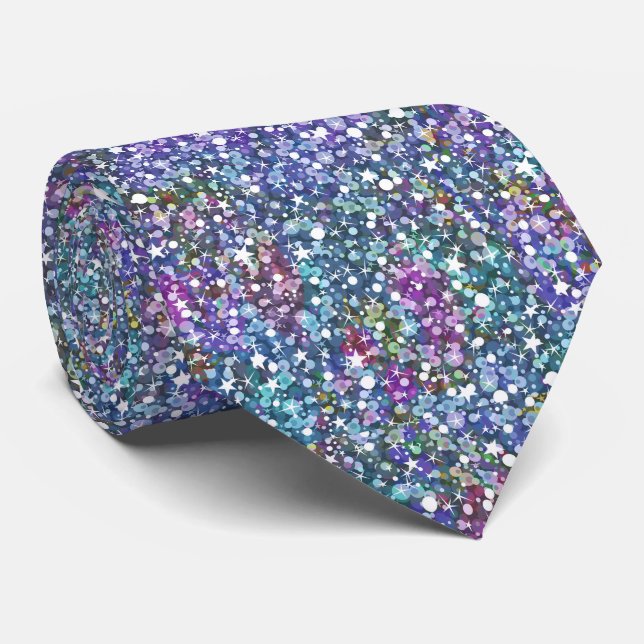 Colourful glitter and sparkles texture tie (Rolled)
