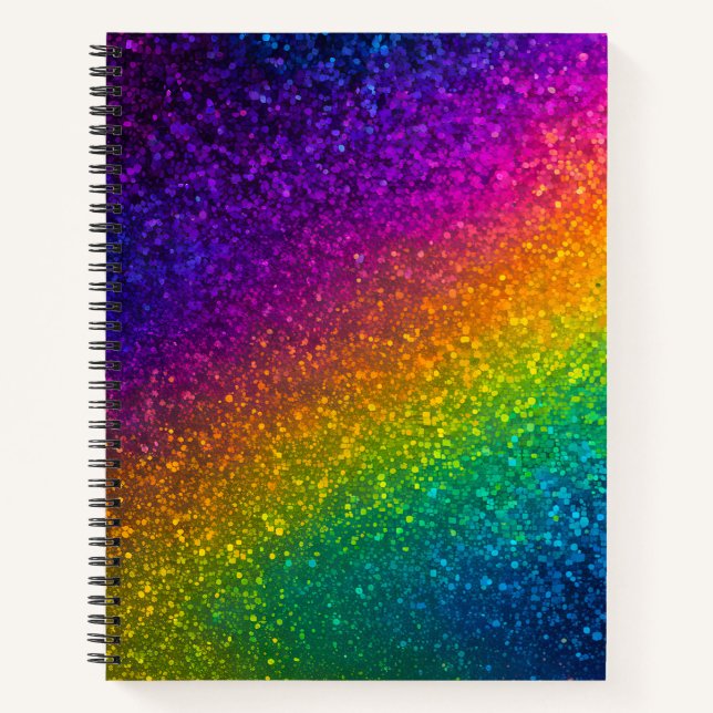 Colourful Glitter Art Spiral Notebook (Front)