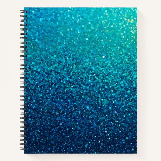Colourful Glitter Art Spiral Notebook (Front)