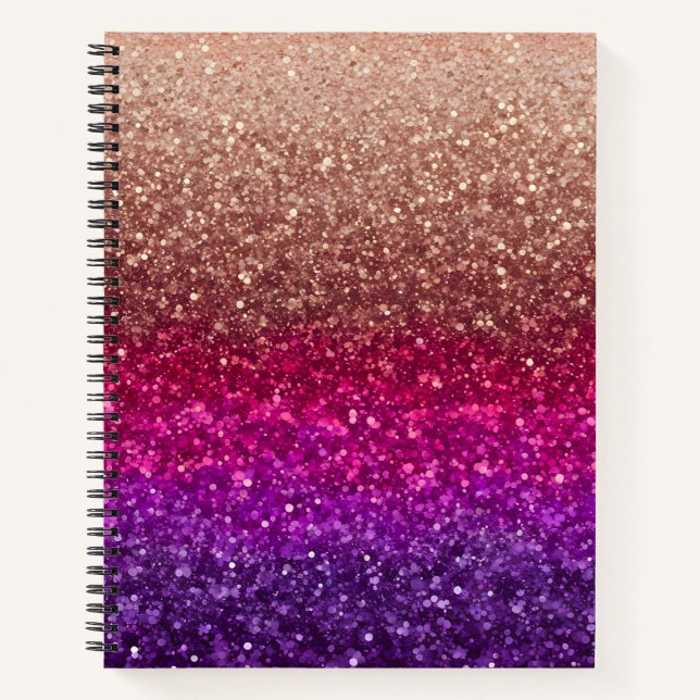 Colourful Glitter Art Spiral Notebook (Front)