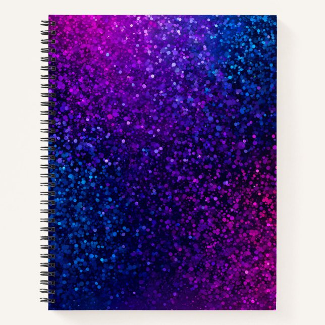 Colourful Glitter Art Spiral Notebook (Front)
