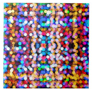 Colourful glitter art tile