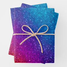 Colourful Glitter Art Wrapping Paper Sheets