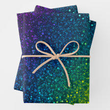 Colourful Glitter Art Wrapping Paper Sheets