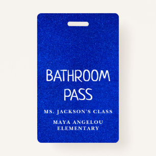 Colourful Glitter Back To School Bathroom Hall Pas ID Badge