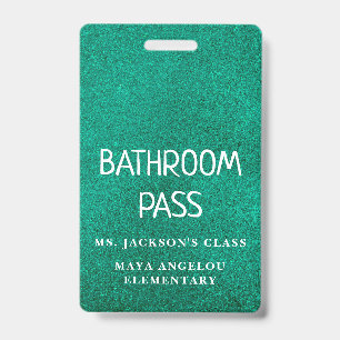 Colourful Glitter Back To School Bathroom Hall Pas ID Badge