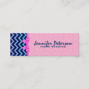 Colourful Glitter Blue Chevron Pink Damasks 2a Mini Business Card