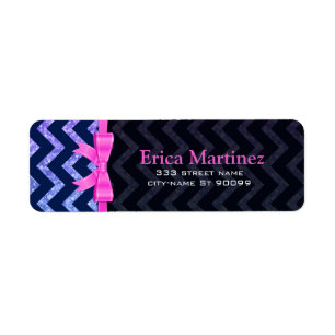 Colourful Glitter Blue Zigzag Chevron Pattern