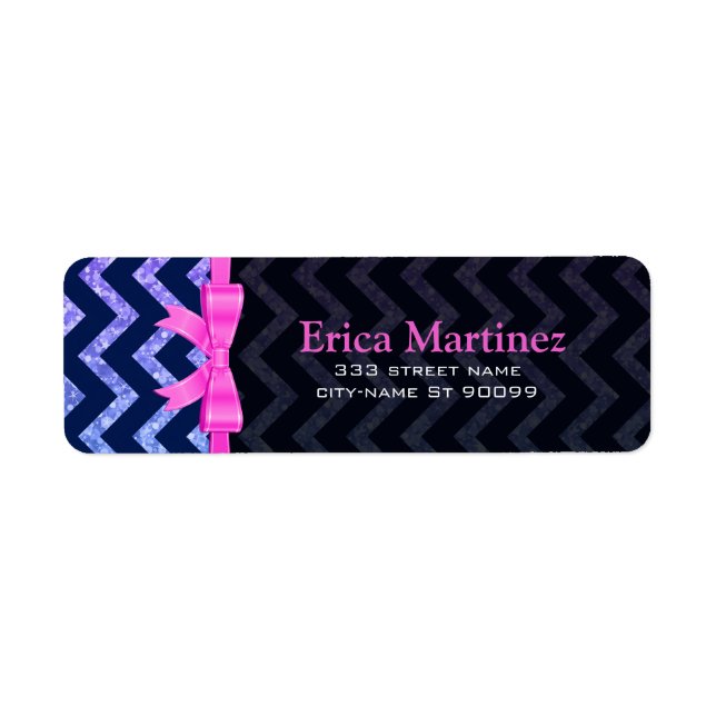 Colourful Glitter Blue Zigzag Chevron Pattern (Front)