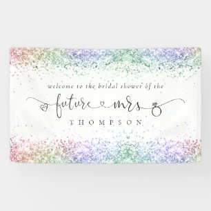 Colourful Glitter Future Mrs Welcome Bridal Shower Banner