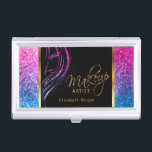 Colourful Glitter Girl with Black and Gold Business Card Holder<br><div class="desc">Professional Business Card Holders in a Colourful Glitter Girl with Black and Gold design print with DIY Text. 100% Customisable. Ready to Fill in the box(es) or Click on the CUSTOMIZE IT button to change, move, delete or add any of the text or graphics. Made with high resolution vector graphics...</div>