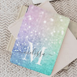 Colourful Glitter Pretty Bokeh Monogrammed iPad Air Cover<br><div class="desc">Easily personalise this elegant colourful bokeh glitter pattern with your custom name and/or monogram.</div>