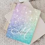 Colourful Glitter Pretty Bokeh Monogrammed iPad Pro Cover<br><div class="desc">Easily personalise this elegant colourful bokeh glitter pattern with your custom name and/or monogram.</div>
