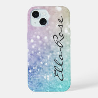 Colourful Glitter Pretty Bokeh Monogrammed