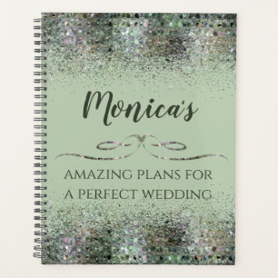 Colourful Glitter Purple and Sage Wedding Planner