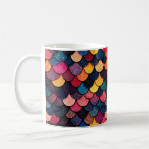 Colourful Glitter Scale Pattern Coffee Mug