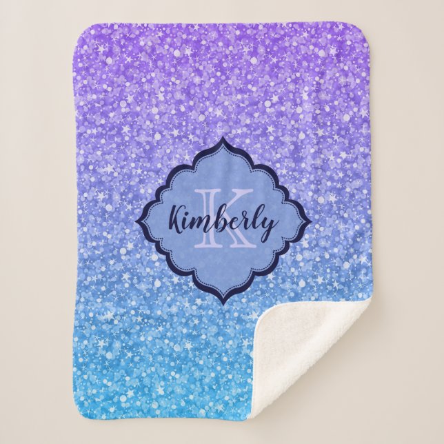 Colourful Glitter Sherpa Blanket (Front)