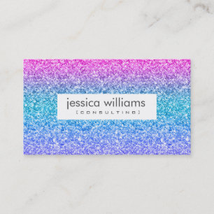 Colourful Glitter & Sparkles White Background Business Card