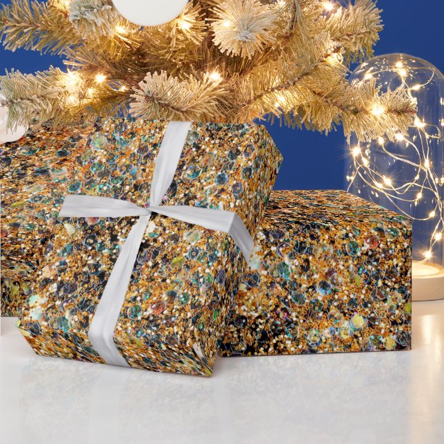 Colourful Glitter Wrapping Paper (Holidays)