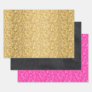 Colourful Glitter Wrapping Paper Sheet