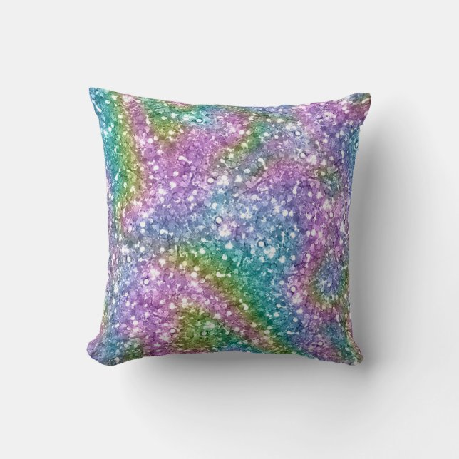 Colourful Glittering Abstract Cushion (Front)