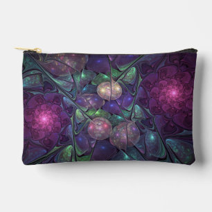 Colourful Glittering Modern Abstract Fractal Art Accessory Pouch