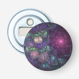 Colourful Glittering Modern Abstract Fractal Art Bottle Opener