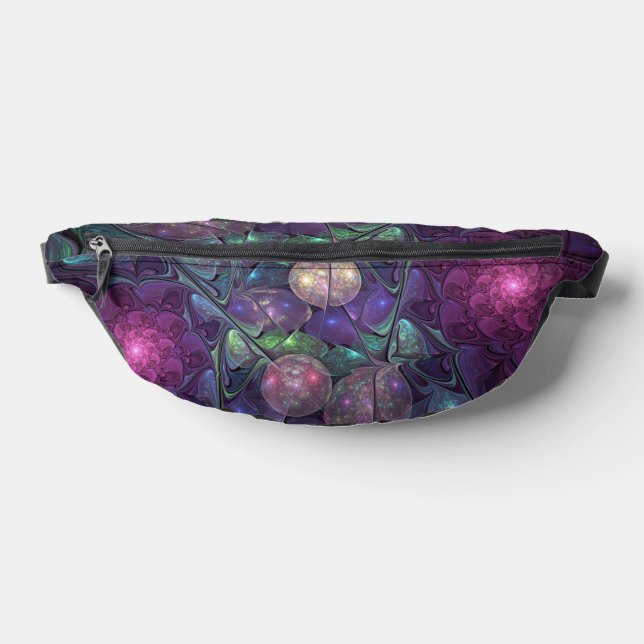 Colourful Glittering Modern Abstract Fractal Art Bum Bags (Lay Down)