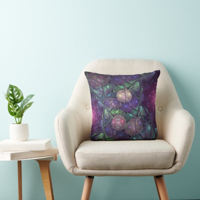 Colourful Glittering Modern Abstract Fractal Art Cushion (Chair)