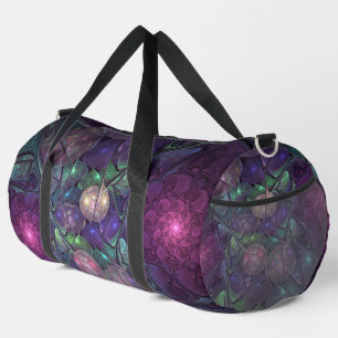 Colourful Glittering Modern Abstract Fractal Art Duffle Bag