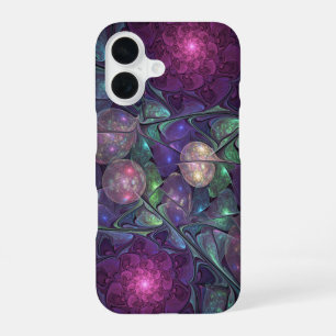 Colourful Glittering Modern Abstract Fractal Art iPhone 16 Case