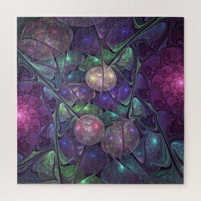 Colourful Glittering Modern Abstract Fractal Art Jigsaw Puzzle (Vertical)