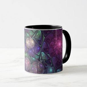 Colourful Glittering Modern Abstract Fractal Art Mug
