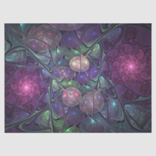 Colourful Glittering Modern Abstract Fractal Art Tissue Paper