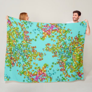 Colourful Glittery Confetti Fleece Blanket